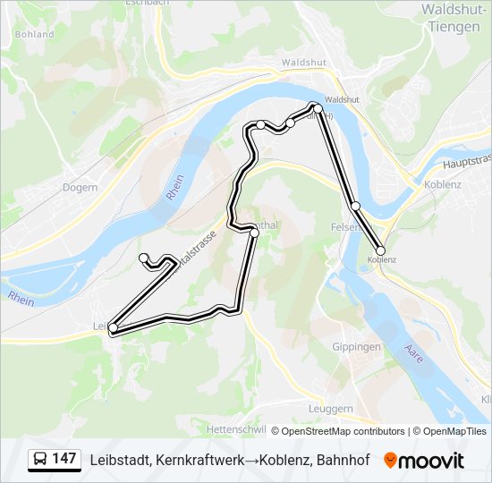 147 Bus Line Map