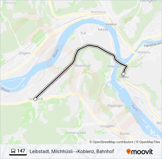 147 Bus Line Map