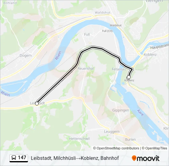 147 Bus Line Map