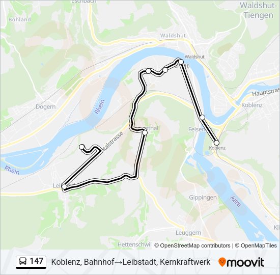 147 Bus Line Map