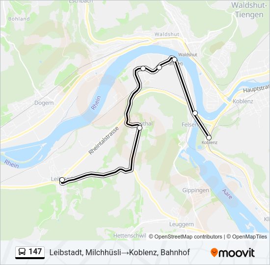 147 Bus Line Map