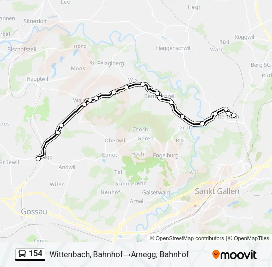 154 Bus Line Map
