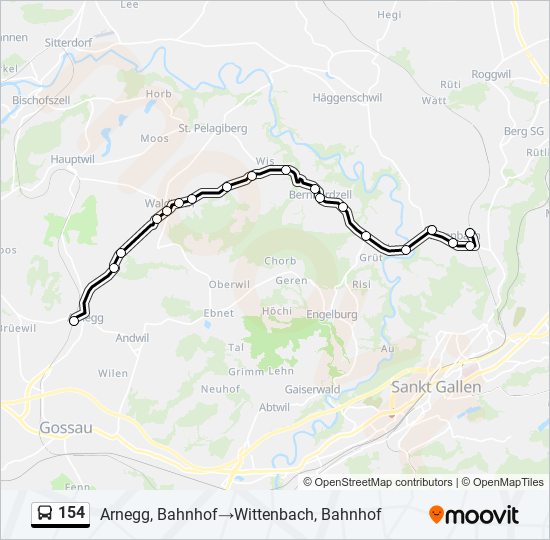 Buslinie 154 Karte