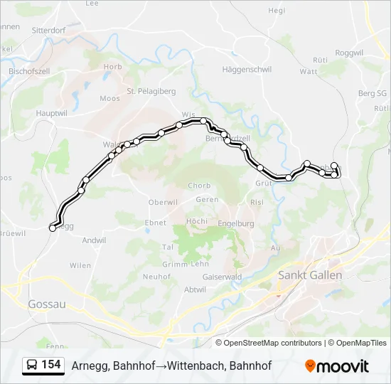 154 Bus Line Map