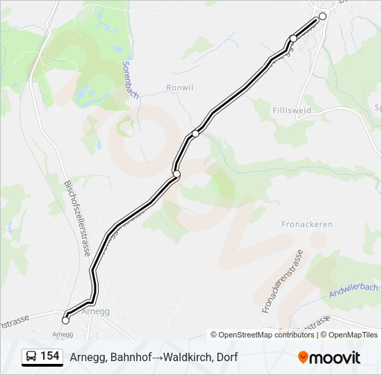 154 Bus Line Map