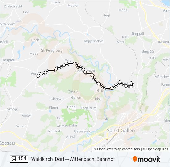 154 Bus Line Map