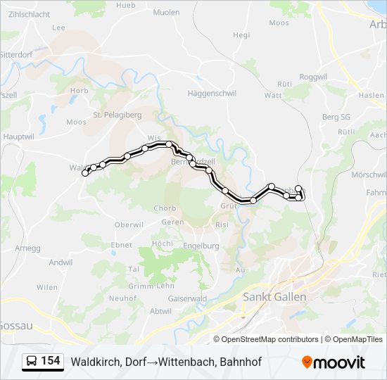 154 Bus Line Map