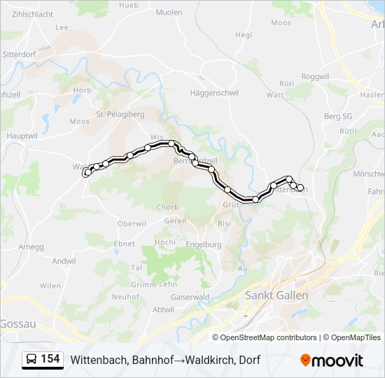 154 Bus Line Map