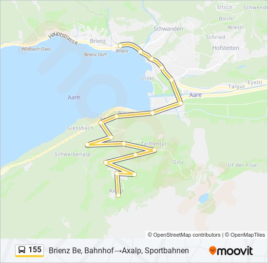 155 bus Line Map