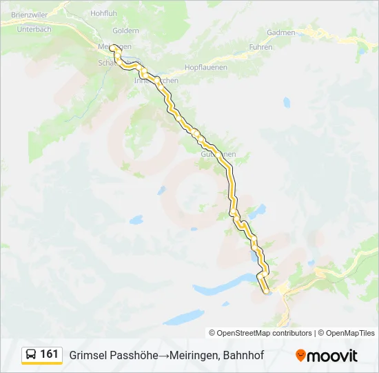 161 Route: Schedules, Stops & Maps - Grimsel Passhöhe‎→Meiringen ...
