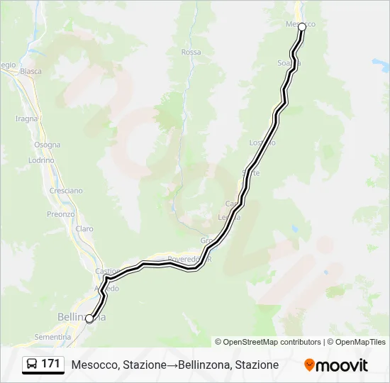 171 Route: Schedules, Stops & Maps - Mesocco, Stazione‎→Bellinzona ...