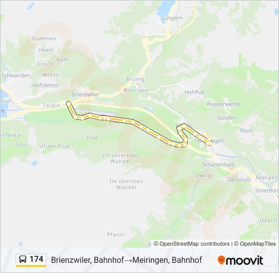 Buslinie 174 Karte