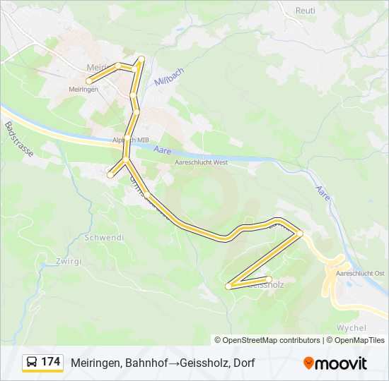 174 bus Line Map