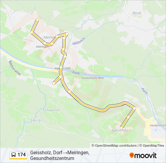 174 bus Line Map