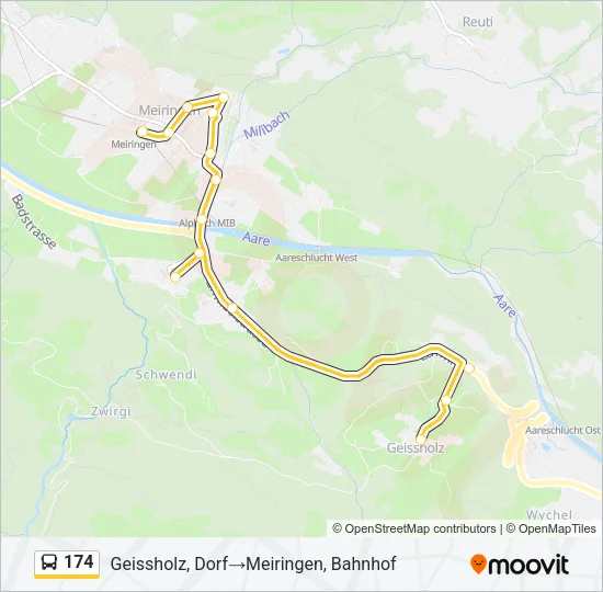 174 Bus Line Map