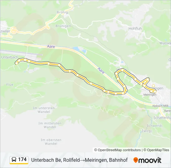 Plan de la ligne 174 de bus