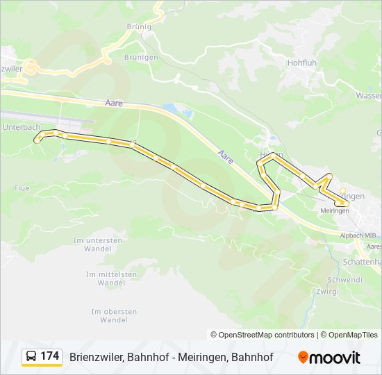 Buslinie 174 Karte
