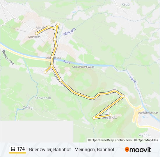 Plan de la ligne 174 de bus