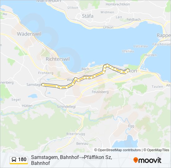 180 bus Line Map