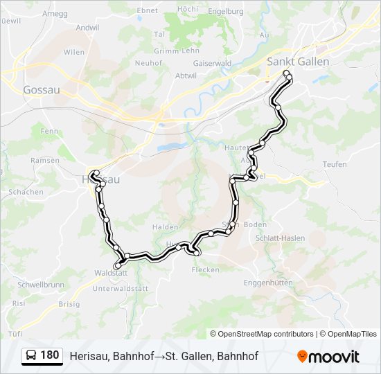 180 Bus Line Map