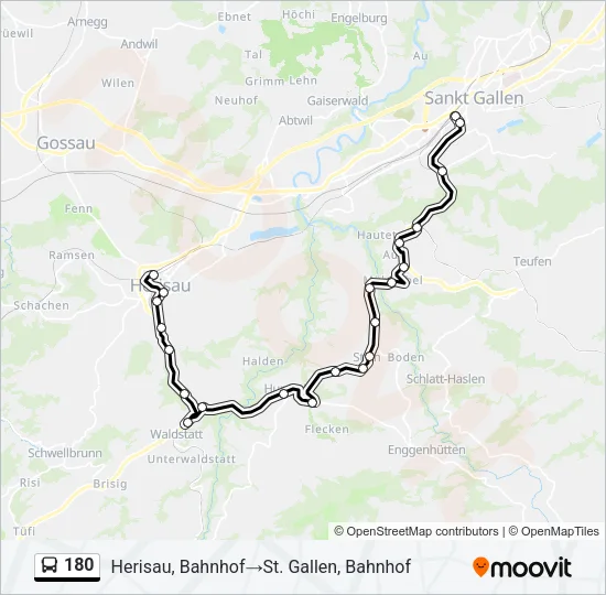 180 Bus Line Map
