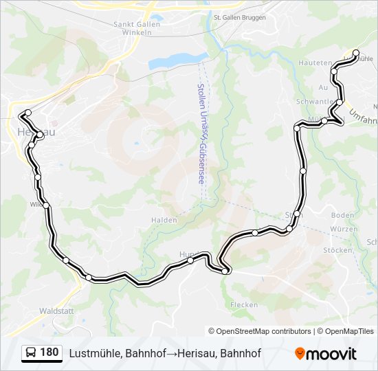 180 Bus Line Map