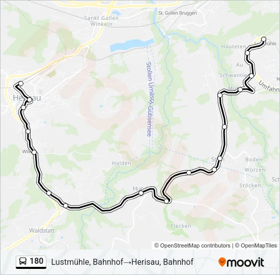 180 Bus Line Map