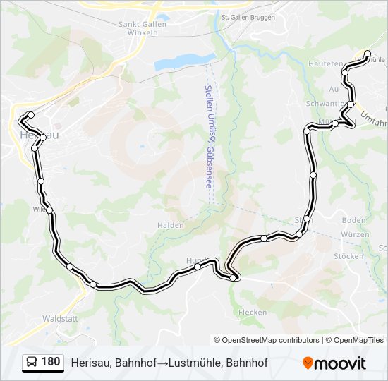 180 Bus Line Map