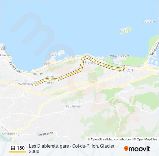 Plan de la ligne 180 de bus