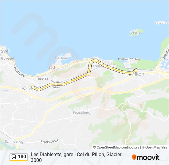 Plan de la ligne 180 de bus