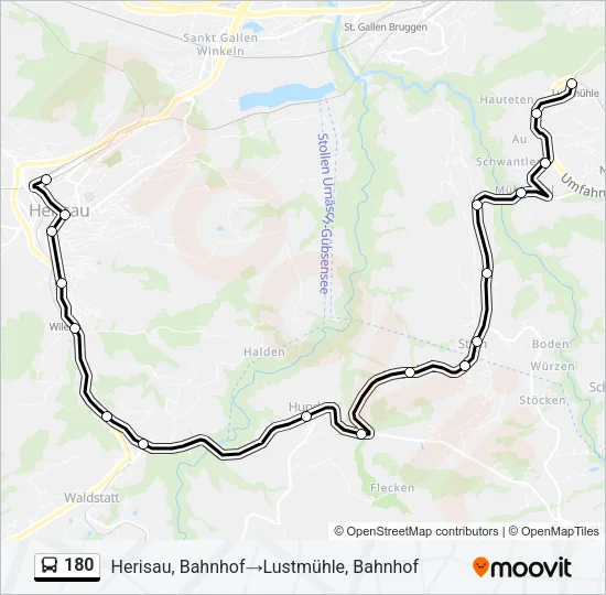 180 Bus Line Map