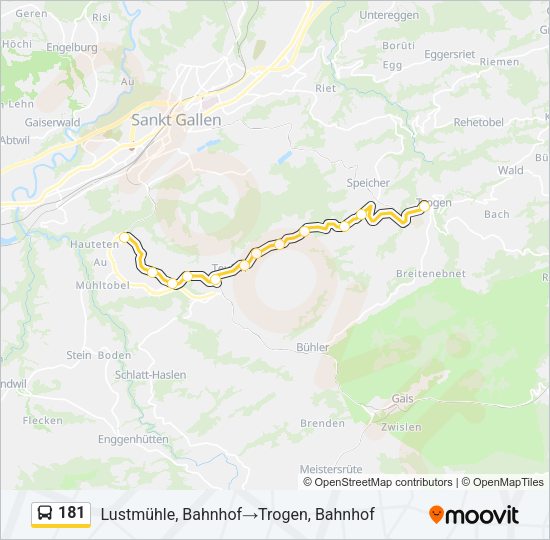 181 Bus Line Map