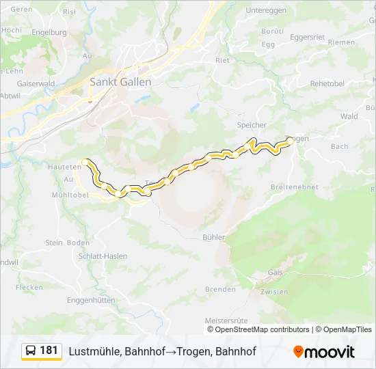 181 Bus Line Map
