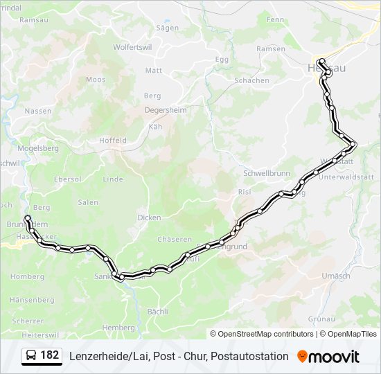 Buslinie 182 Karte