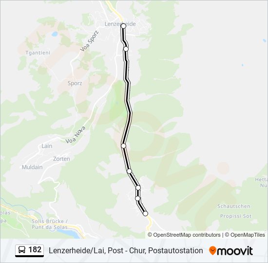 182 bus Line Map