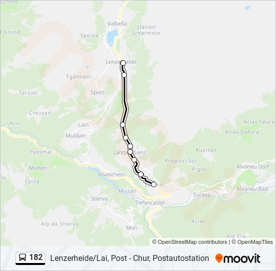 182 bus Line Map