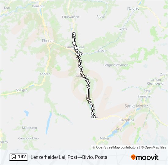 Plan de la ligne 182 de bus