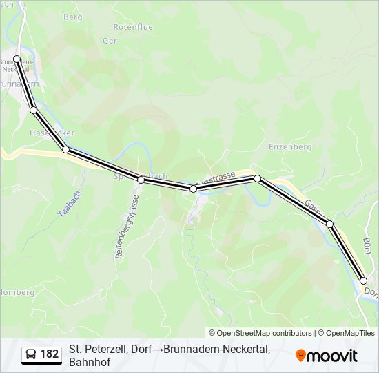 182 bus Line Map