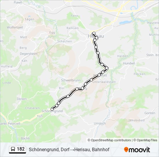 182 bus Line Map