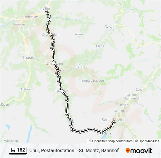 182 Bus Line Map