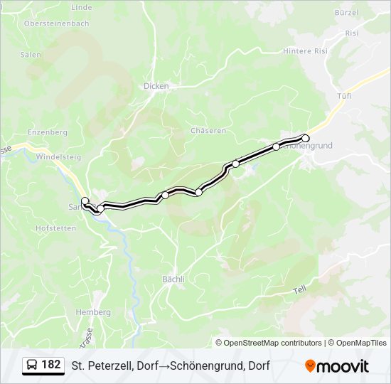 182 Bus Line Map