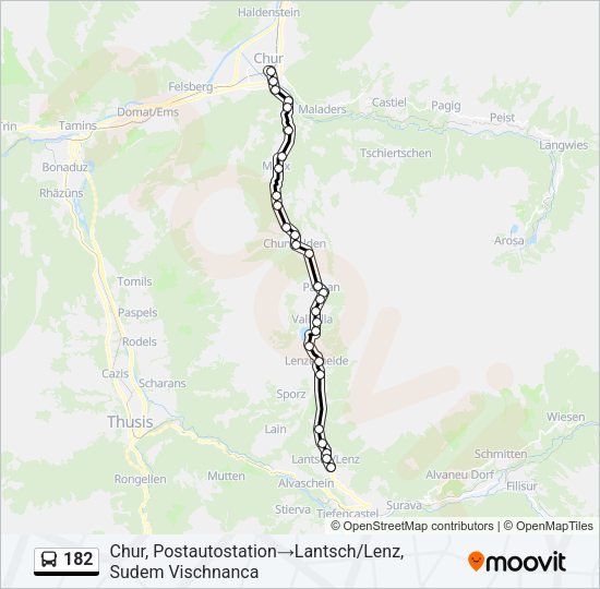 182 Bus Line Map