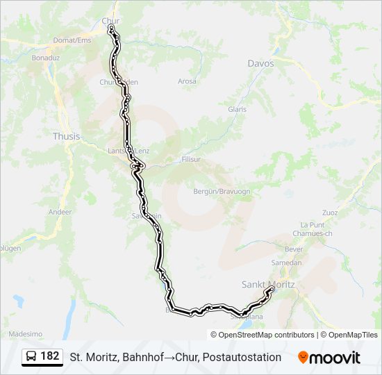 182 Bus Line Map