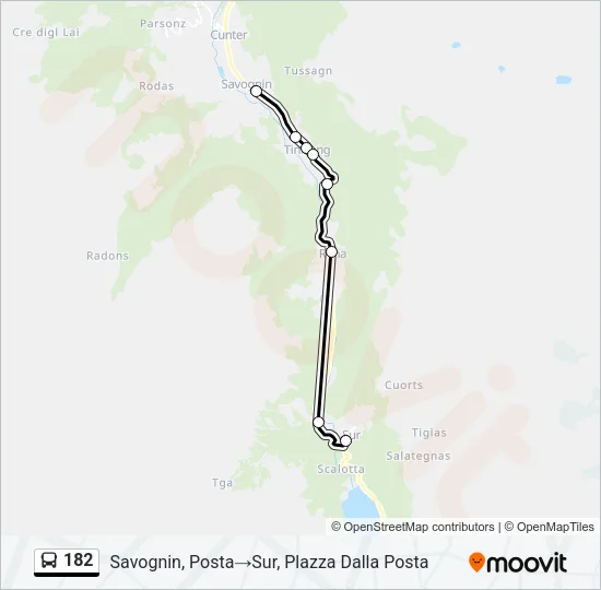 182 Bus Line Map