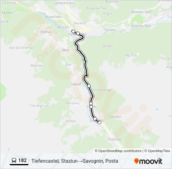 182 Bus Line Map