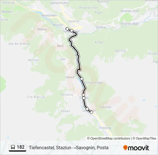 182 Bus Line Map