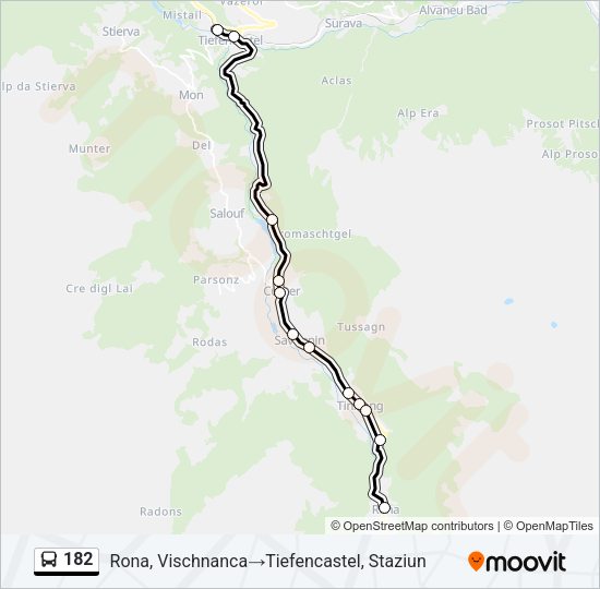 182 Bus Line Map