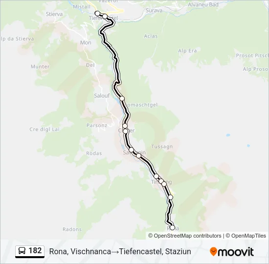 182 Bus Line Map