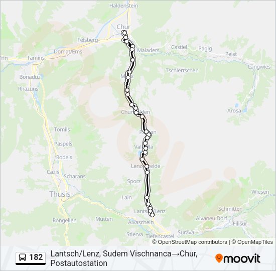 182 Bus Line Map