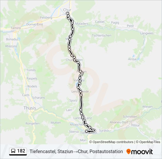 182 Bus Line Map